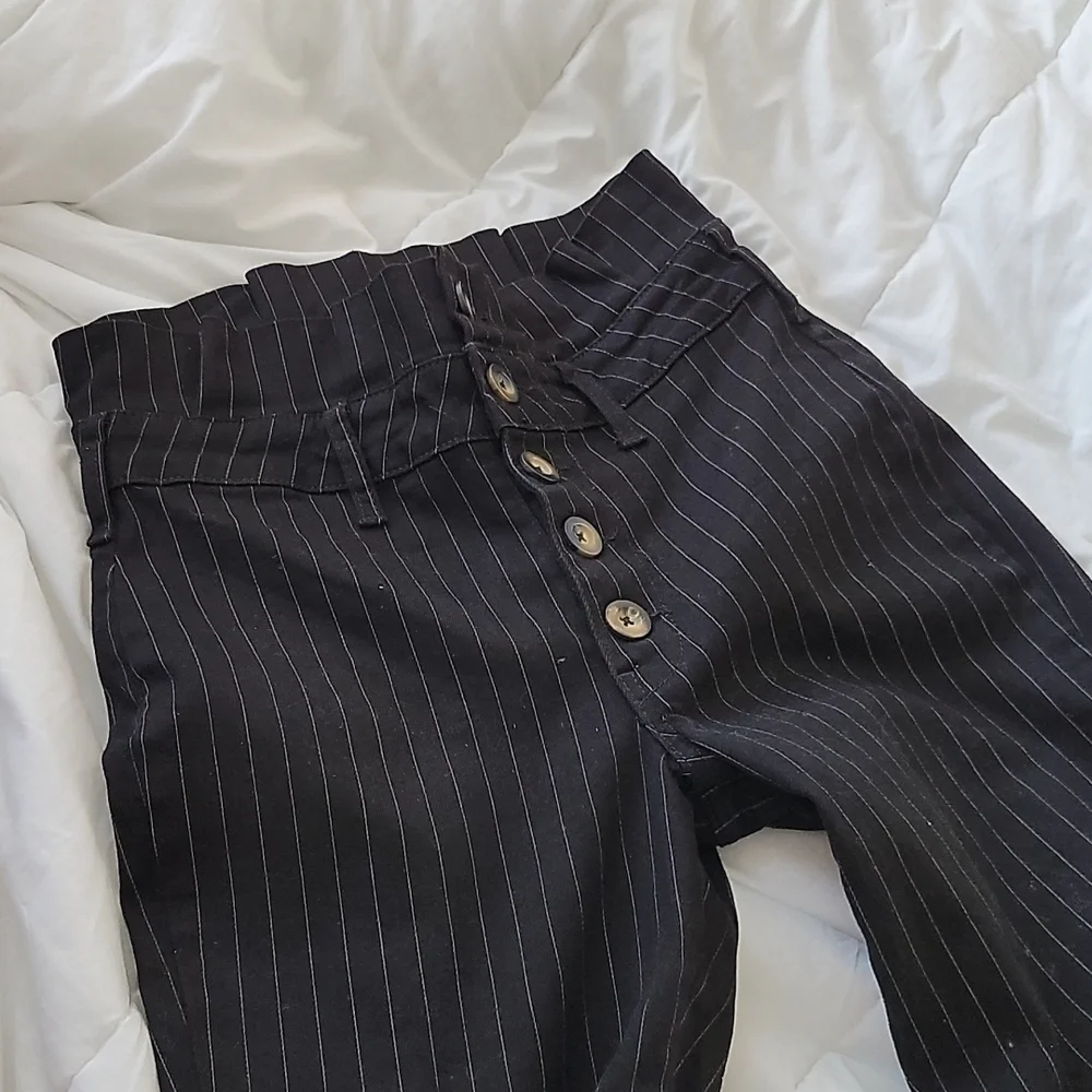 Free people montella black striped pants